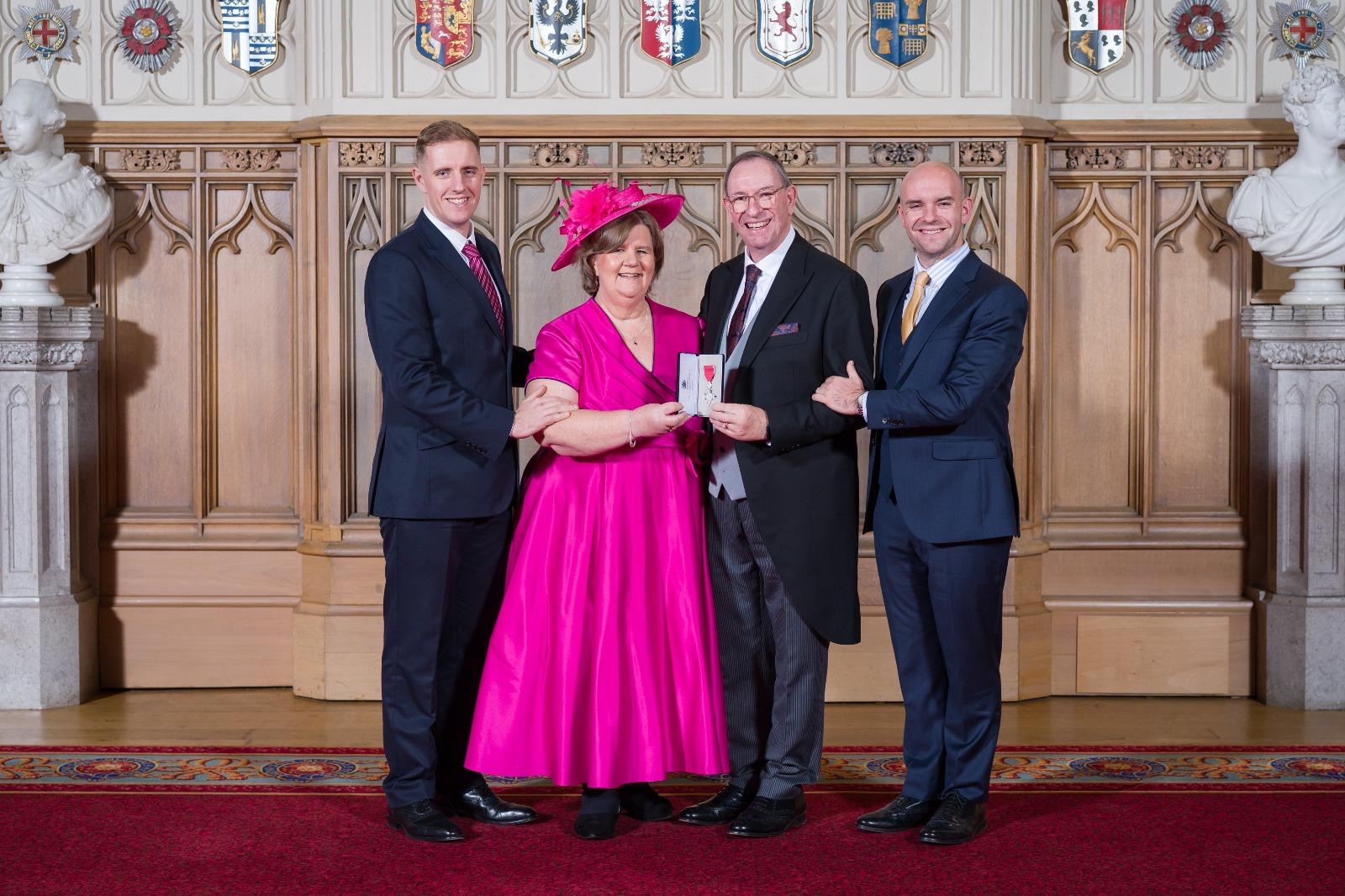 Martin Abrams and family at MBE Award ceremony