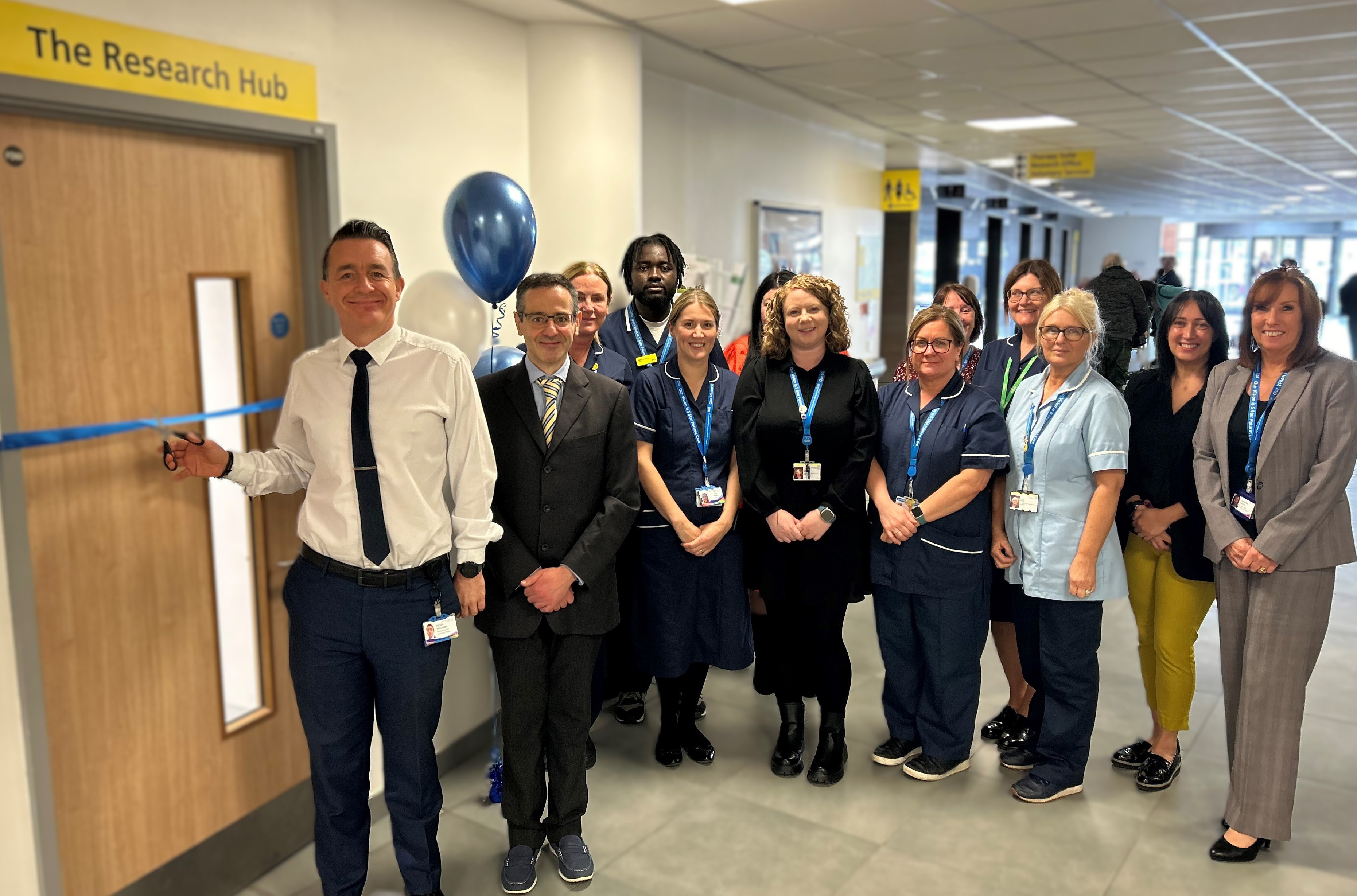 Staff outside the Research Hub